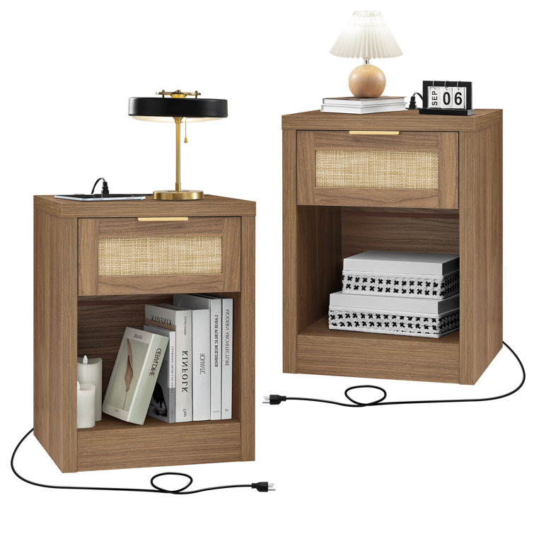 Dearbhaile 25'' 1 - Drawer Nightstand with Built-In Outlets
