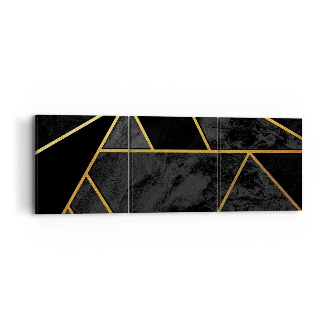 5-tlg. Leinwandbilder-Set Abstraction Gold Black