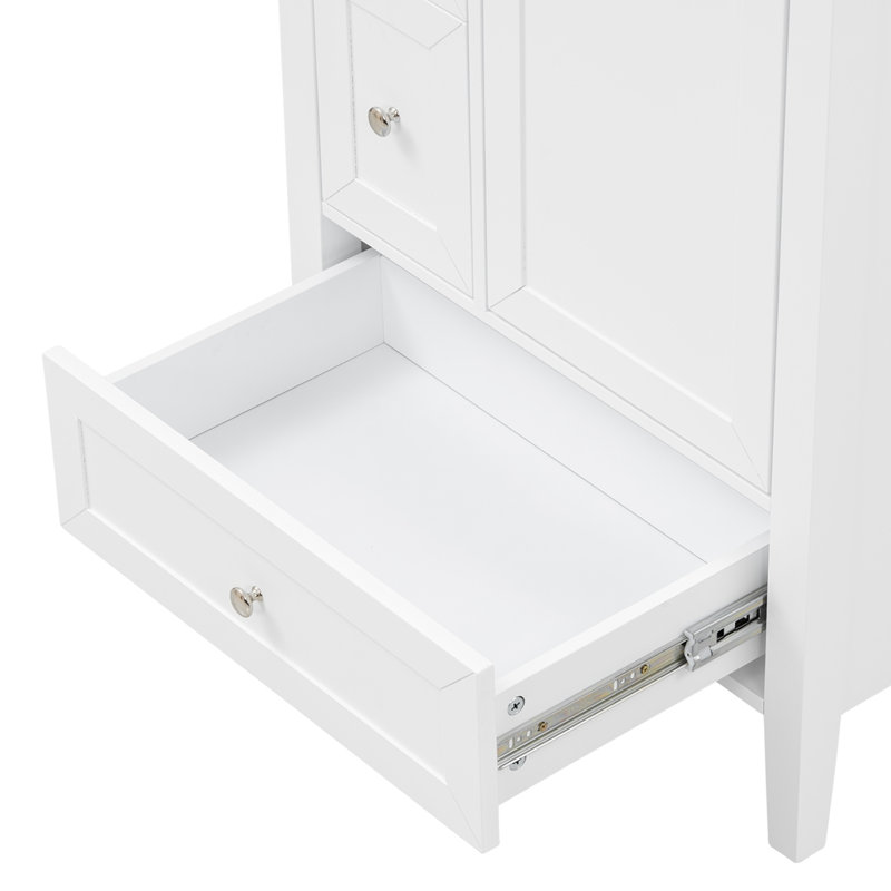 Meuble-lavabo 24 po avec évier en céramique 24 po, Blanc / Blanc