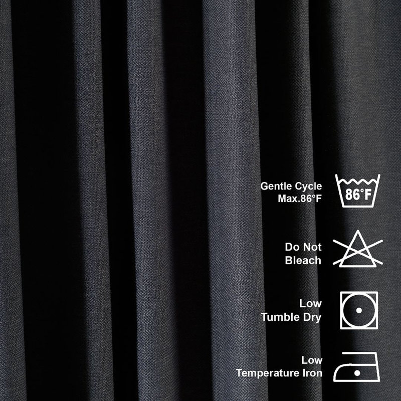 Faux Linen Solid Color Tablecloth,  279cm W x 274cm L, Anthracite
