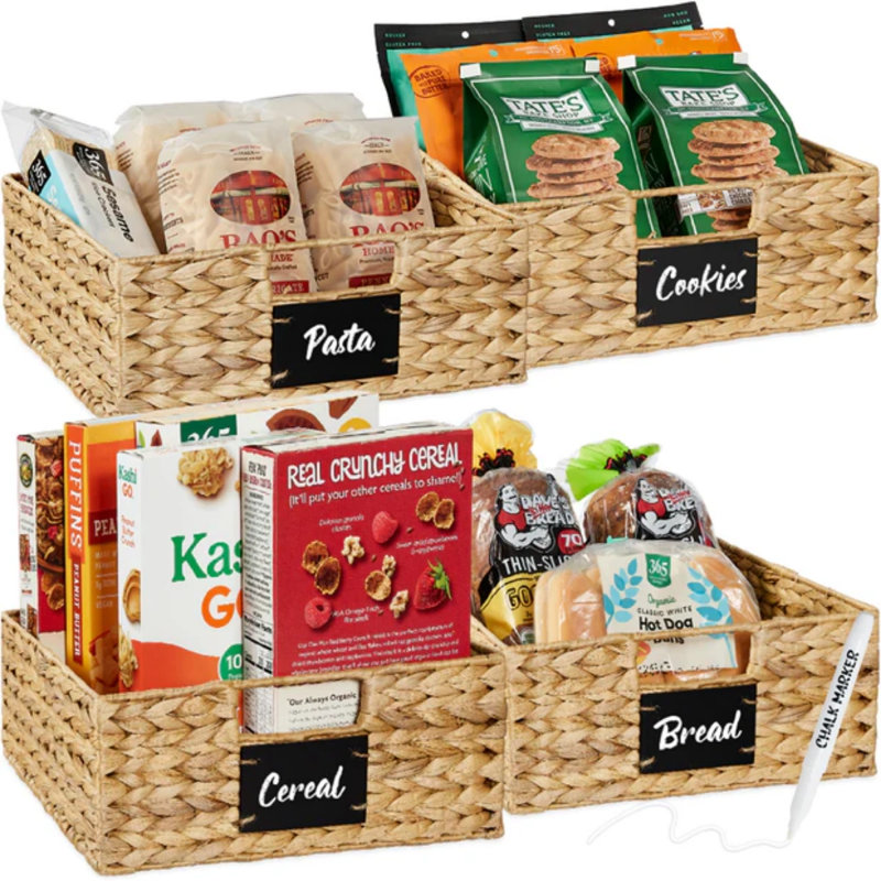 Pantry Baskets, 5" H x 12" W x 13" D, Natural