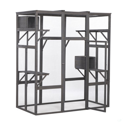 Très grande cage à chat - Gris