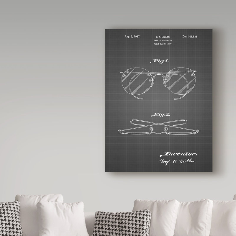 Manilo, «Spectre des lunettes, brevet d'art», reproduction d'art sur toile tendue, H 47 po x l 35 po