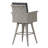 30" Outdoor Wicker Swivel Barstool With Water Resistant Cushion, Mixed Black And Dark Grey