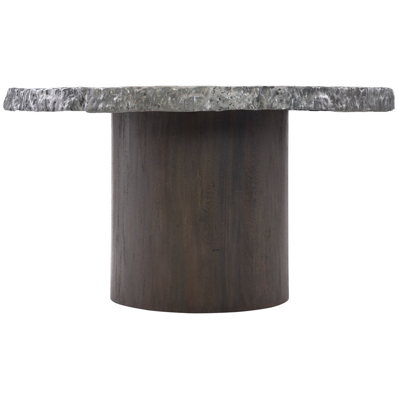 Cahill Round Reclaimed Wood Dining Table with Aluminum Top