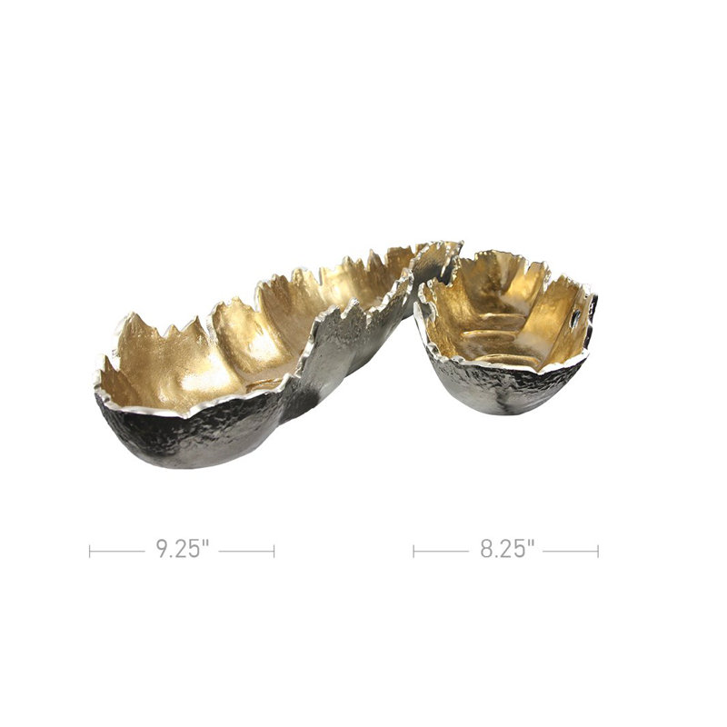 Aluminum Decorative Bowl 1, 5" H x 35" W x 8.25" D