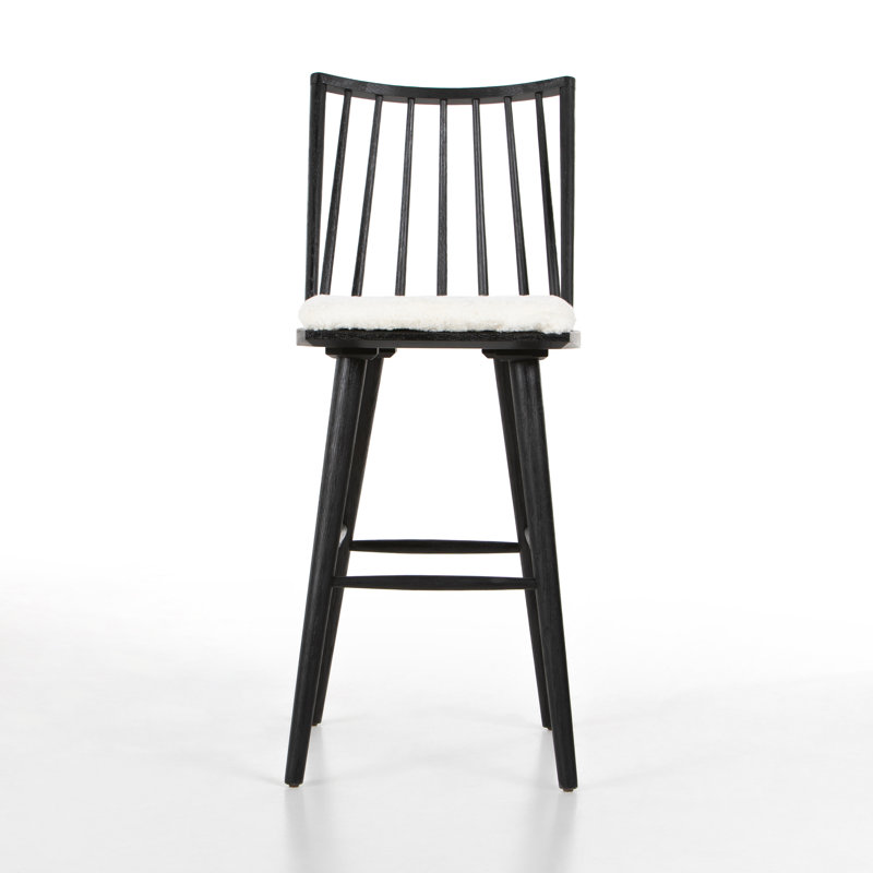Daltrey Solid Wood Counter & Bar Stool, Bar Stool (29” Seat Height), Brown/Black
