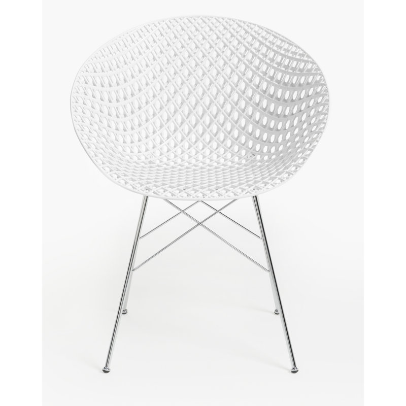 Smatrik Arm Chair, White, Chrome