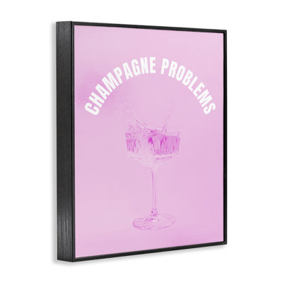  Champagne Problems Pink Giclee Art by House of Lulu