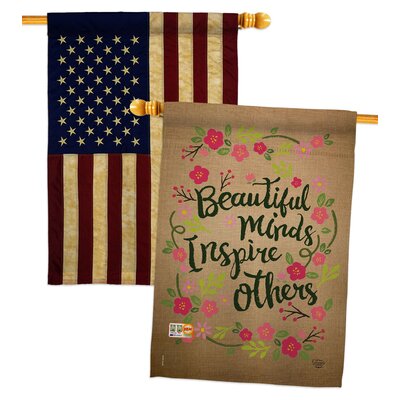 Beautiful Minds Inspire Others 2-Sided Polyester 3'3 x 2'3 ft. House Flag -  Ornament Collection, OC-EX-HP-191097-IP-BOAA-D-US17-OC