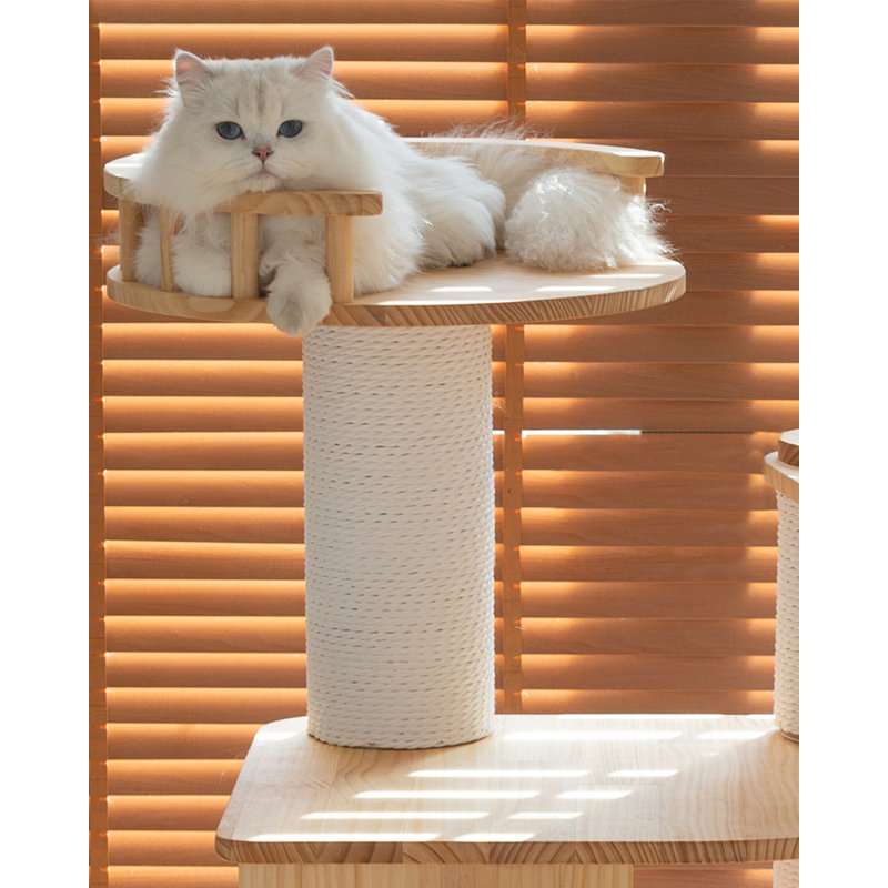 Arbre à chat en bois massif Minimalist