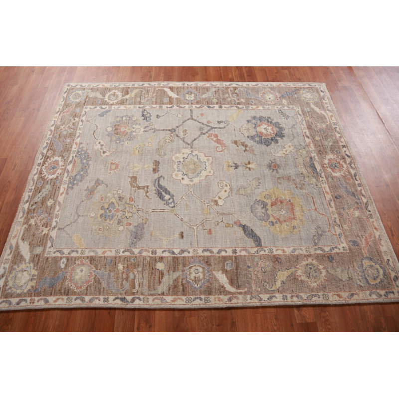 Vegetable Dye Wool Oushak Turkish Rug 5x6