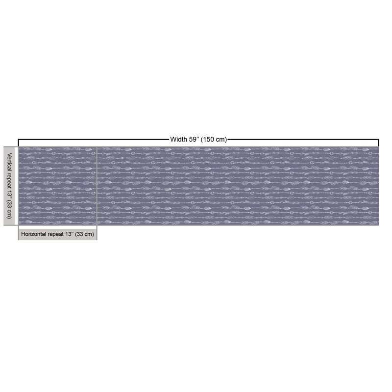 Finsbury Outline Hippie Item as Horizontal Lines Fabric