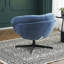 Fauteuil d'appoint pivotant en chenille moderne l 33 po avec coussins amovibles et base en métal noir beige-745171664