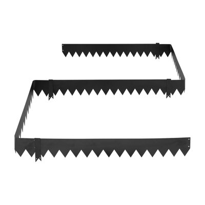 Galvanized Steel Landscape Edging, 40 x 8 Inch Metal Edging for Landscaping with 26 Mounting Clips, Heavy Duty Metal Garden Edge Border for Flower Bed, Yard Pathway, Black