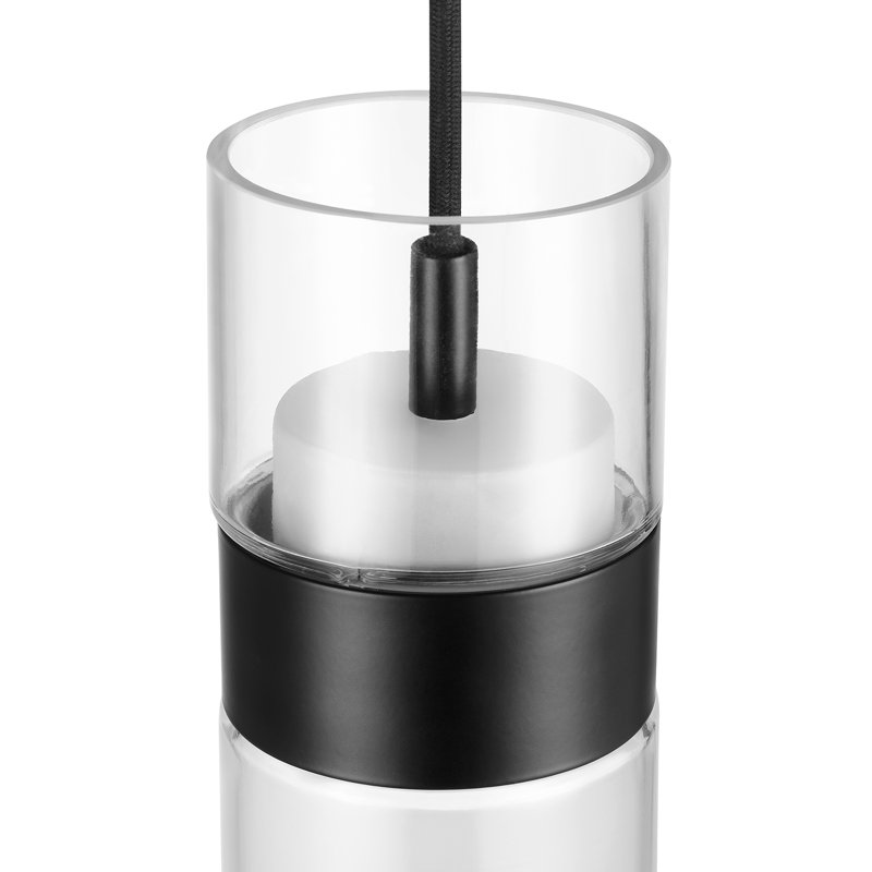 Jessica 9W LED Integrated Matte Black Up/Down Pendant Lighting with Clear Glass Shade
