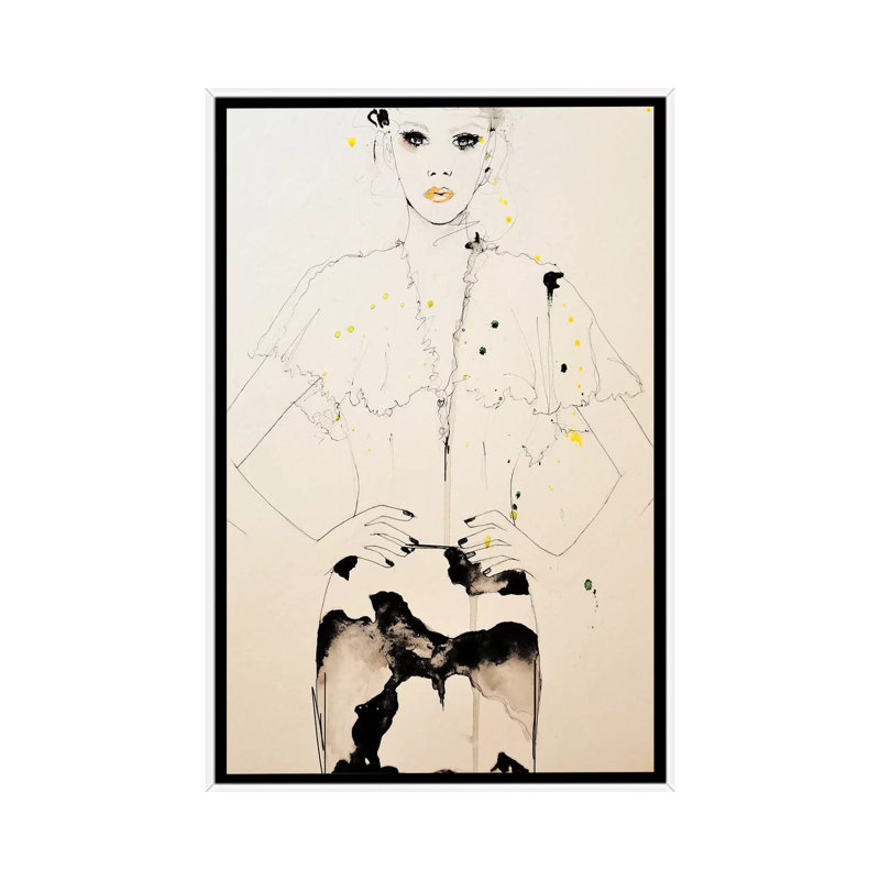 Seemingly by Leigh Viner - Painting on Canvas, White Framed Canvas, 66.04 cm H x 45.72 cm W