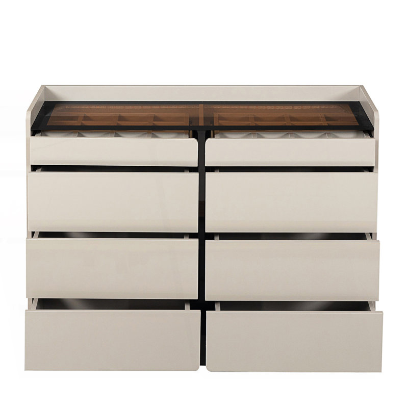 Armoire décorative, armoire de maquillage de tiroir, armoire à bijoux, armoire de buffet avec ceinture lumineuse Bluetooth