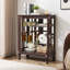 Armoire de rangement en verre avec pieds Cabriole et 2 tablettes réglables - Buffet à porte grillagée avec loquet magnétique