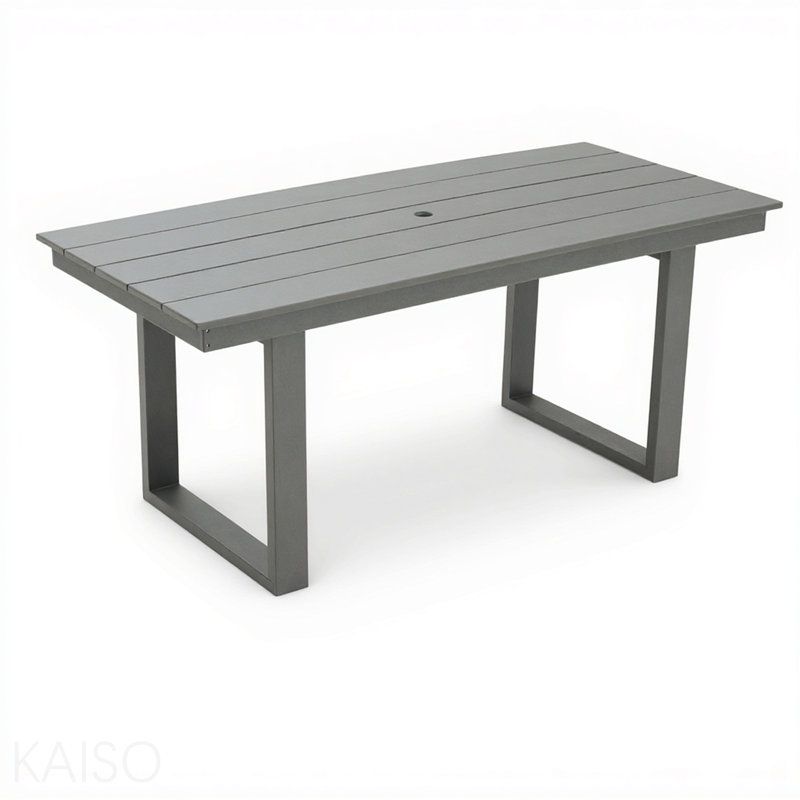 Table de salle à manger et de réunion extérieure grise, Gris