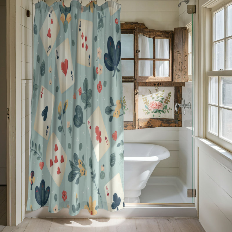 Game Patterns - Rideau de douche Premium, H 74 po x l 71 po
