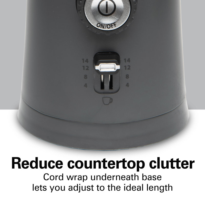 Hamilton Beach Gray Electric Coffee Grinder with Adjustable Grind