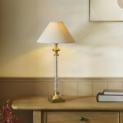 Glass and Steel Standard Table Lamp