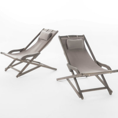 Fauteuil de plage Beach - gris (deux chaises) Parfait pour se détendre à l'extérieur. 100% toile, coussin confortable attaché. Bois. 40,02 po Largeur, hauteur de 32,94 po, profondeur de 25,95 po. 22,47 lb Chaise. Paquet: 57 profondeur, 26,75 8,25