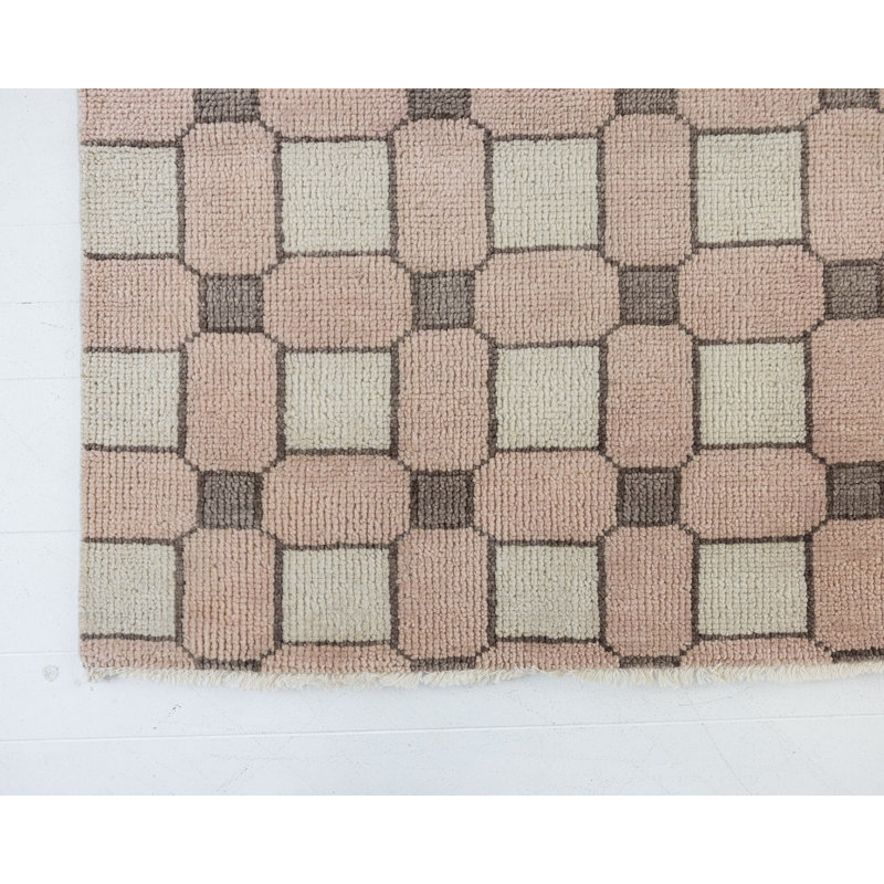 Hand Knotted Wool Geometric Area Rug, Rectangle 12' x 15'