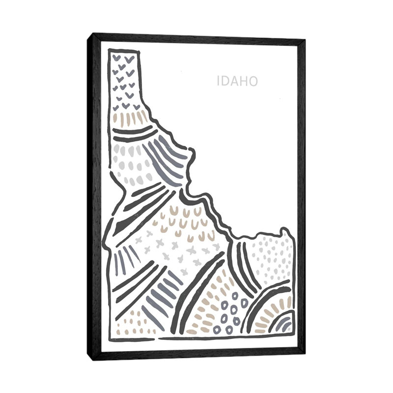 Idaho 1 Piece Wall Art on Canvas, 101.6 cm H x 66.04 cm W, Black Floater Framed