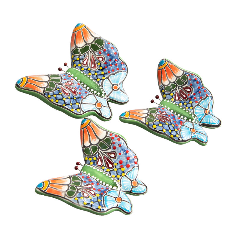 Ensemble de 3 papillons muraux Talavera 