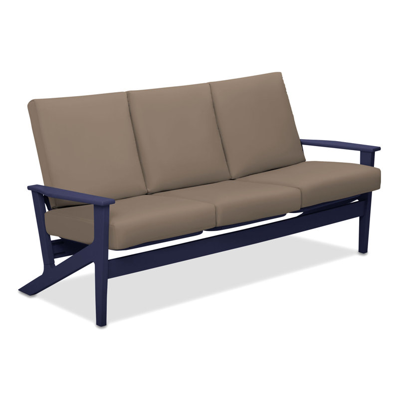Chrisa 74.5'' Wide Patio Sofa with Cushions, Kona, Sahara