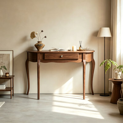 Mid-Century Solid Wood Entryway Console Table