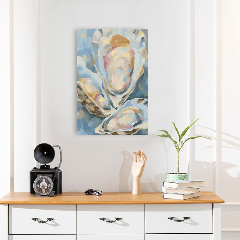 «Mosaic Oysters I Coastal», reproduction d'art mural, 24" H x 16" W