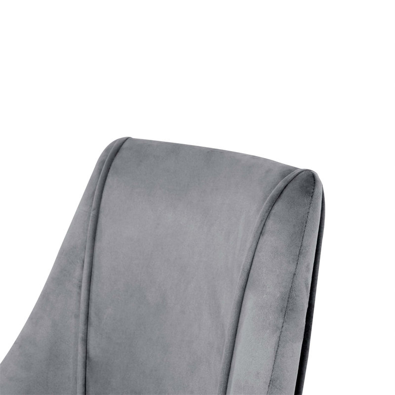 Bridgnorth Modern Simple Velvet Dining Chairs With Legs (Set Of 4), Silver, Dark Gray