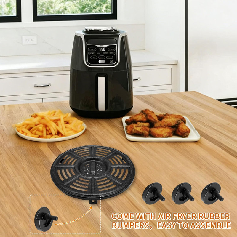 GCQ Air Fryer Accessories for Ninja AF100UK 3.8L 4 in 1 AF160UK 5.2L 6 in 1 AF150 Air Fryer, 8.2 IN Round Food Grade Air Fryer Grill Pan Grill Plate Crisper Plate Replacement Parts Tray Rack 