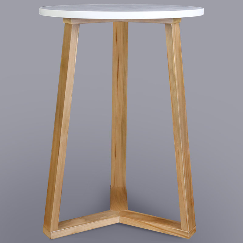 Aesthetic Tripod Round Side Table With Solid American Hardwood Legs, Natural