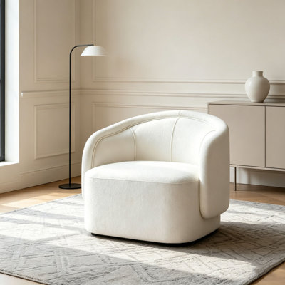 Accent Chair Curved Boucle