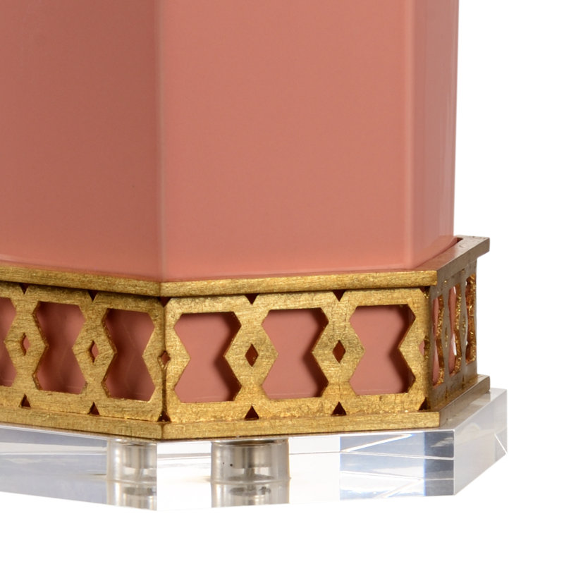 Miriam Table Lamp, Coral/Gold