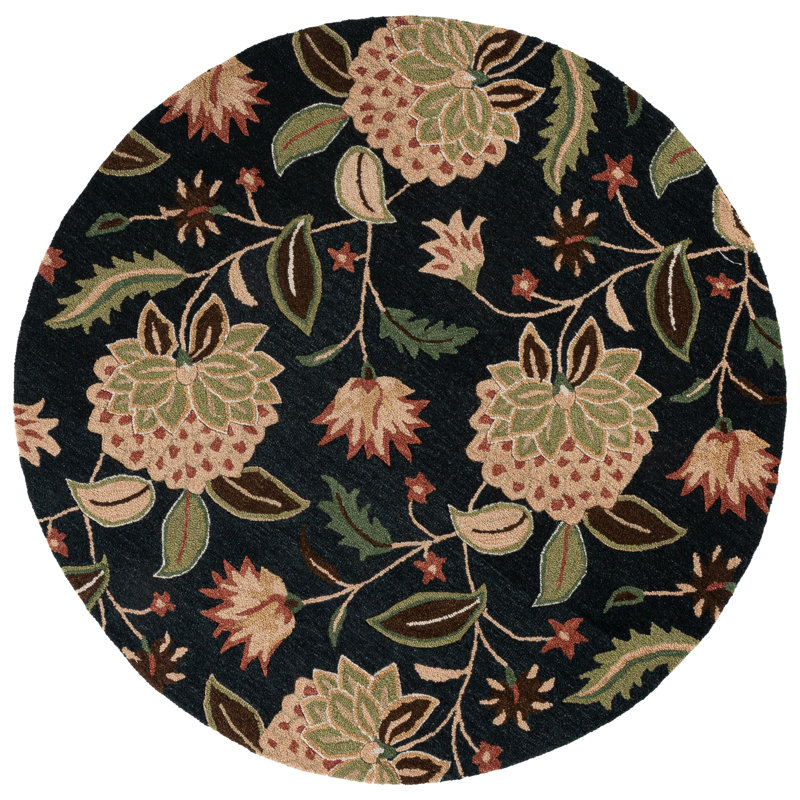 Jardin 769 Hand Tufted 80% Wool; 20% Cotton Floral Rug, Round 6'