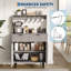 Buffet cannelé avec rangement, armoire à café moderne avec tablettes réglables et 2 tiroirs-606173239