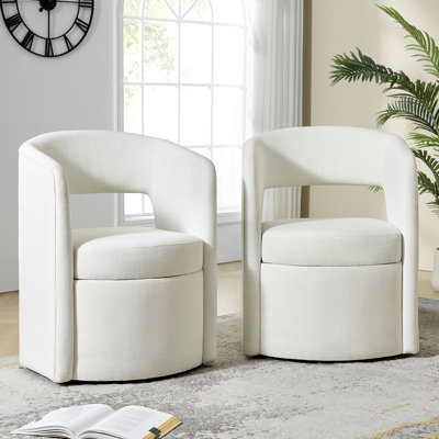 Aadhira 25.5"W Modern Movable Dining Chair With Storage Set Of 2
