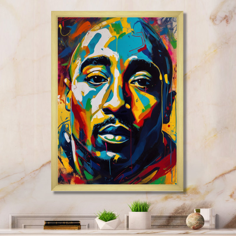 Pop2 Pac Singer I - Imprimé, Encadrement doré, H 40 po x l 30 po x P 1,5 po