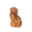 Mini statue de Bouddha joyeux en bois 4,5 po sculpté à la main souriant assis à la main Figurine décorative faite à la main