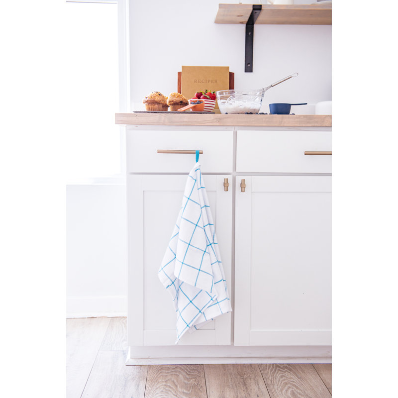 Cotton Kitchen Towel Linen Set, Blue Mist/White