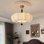 Luminaire suspendu en bois noir 4 lumières Farmhoue