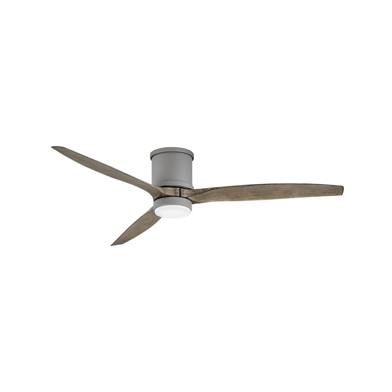 Hover Flush 60" Indoor/Outdoor Integrated LED Propeller Ceiling Fan with Remote, Graphite