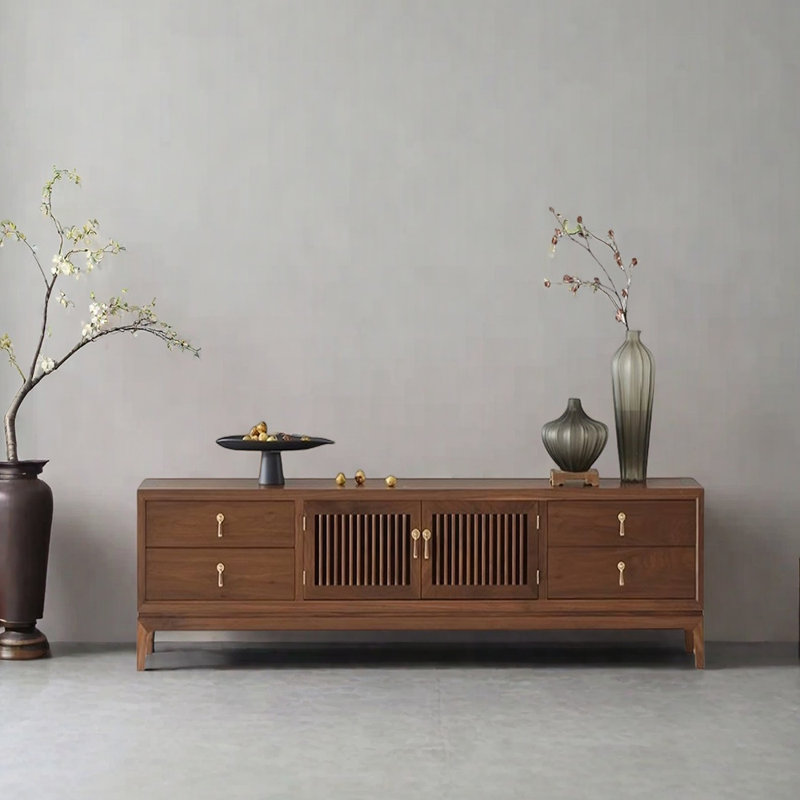 Nouveau meuble télé de style chinois, H 20,47 po x L 62,99 po x l 15,74 po