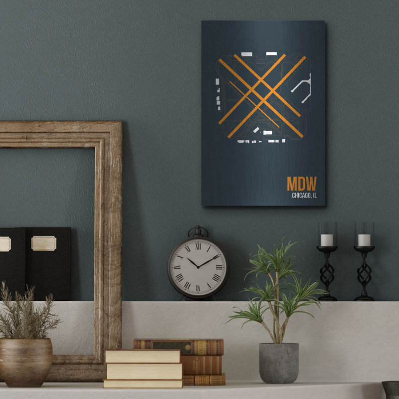 "MDW" par O8, à gauche, H 16 po x l 12 po