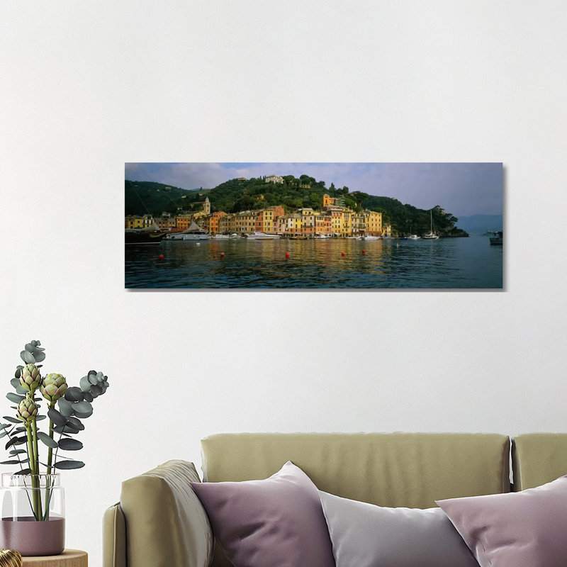 Shoreline Architecture, Portofino, Liguria, Italy by Panoramic Images - Wrapped Canvas Panoramic Gallery-Wrapped Canvas Giclée